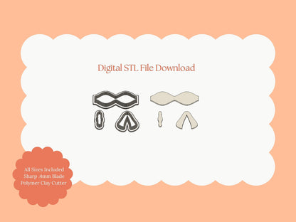 Coquette Bow No. 6 Clay Cutter | Coquette Bow No. 6 STL File – Digital Elegant Cutter for Cute Earrings & Fashion Clay Crafts