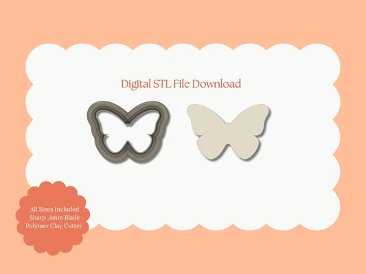 Butterfly No. 1 Clay Cutter | Butterfly No. 1 STL File – Digital Nature Cutter for Elegant Earrings & Butterfly Clay Crafts