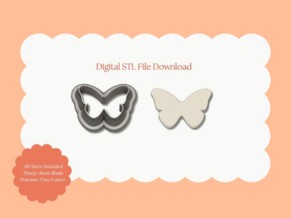 Butterfly No. 1 Clay Cutter | Butterfly No. 1 STL File – Digital Nature Cutter for Elegant Earrings & Butterfly Clay Crafts