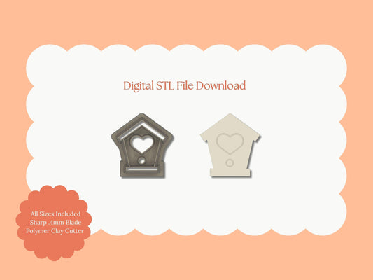Valentine Birdhouse Clay Cutter | STL File Download Polymer Clay Cutter Spring Summer