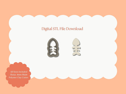 Boned Fish Clay Cutter | STL File Download Polymer Clay Cutter Spring Summer Beach