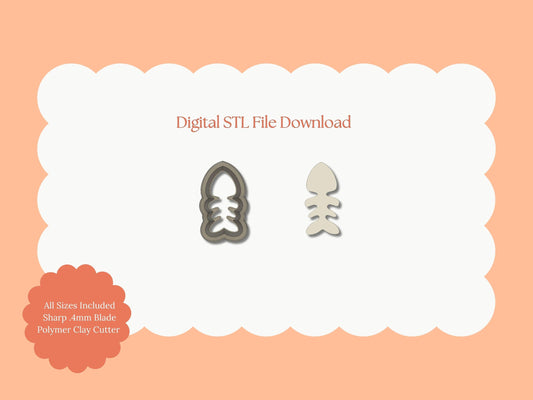 Boned Fish Clay Cutter | STL File Download Polymer Clay Cutter Spring Summer Beach