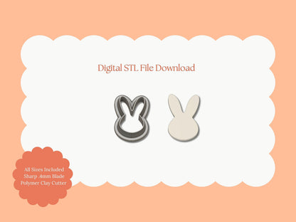 Rabbit Head Clay Cutter | STL File Download Polymer Clay Cutter Spring Clay Animal