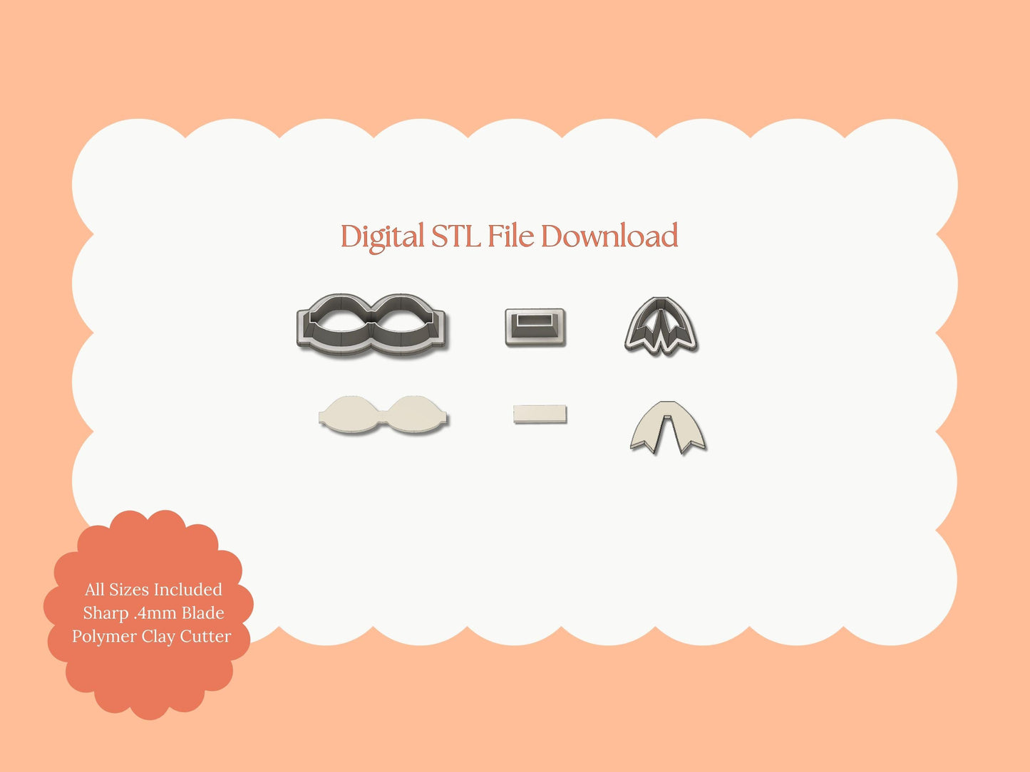 Coquette Bow No. 7 Clay Cutter | Coquette Bow No. 7 STL File – Digital Elegant Cutter for Cute Earrings & Bow Clay Crafts