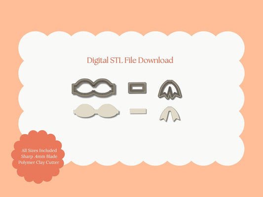 Coquette Bow No. 7 Clay Cutter | Coquette Bow No. 7 STL File – Digital Elegant Cutter for Cute Earrings & Bow Clay Crafts