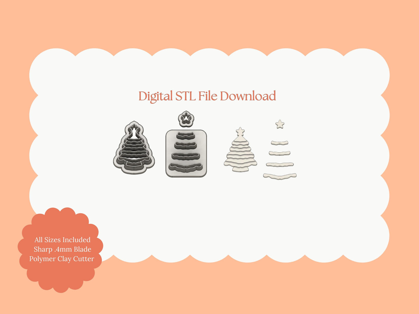 Ceramic Tree Clay Cutter | Ceramic Tree STL File – Digital Holiday Cutter for Festive Earrings & Christmas Clay Crafts