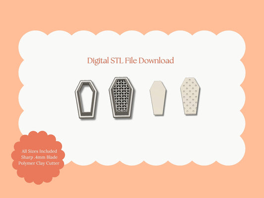 Coffin Ice Cream Sandwich Clay Cutter | Coffin Sandwich STL File – Digital Halloween Cutter for Spooky Earrings & Sweet Clay Crafts