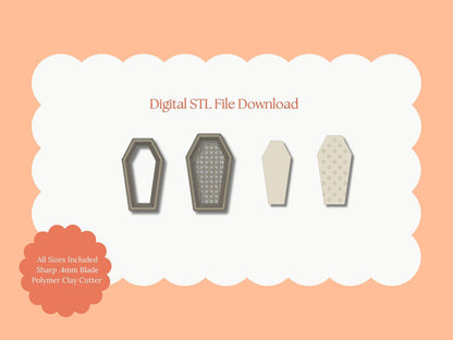 Coffin Ice Cream Sandwich Clay Cutter | Coffin Sandwich STL File – Digital Halloween Cutter for Spooky Earrings & Sweet Clay Crafts