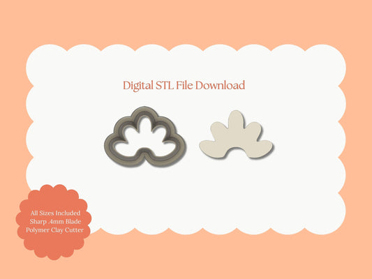 Abstract Floral Shape Clay Cutter | Abstract Floral STL File – Digital Nature Cutter for Elegant Earrings & Artistic Clay Crafts