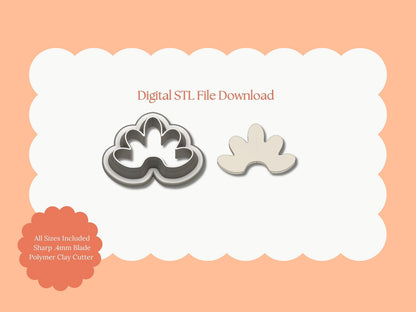 Abstract Floral Shape Clay Cutter | Abstract Floral STL File – Digital Nature Cutter for Elegant Earrings & Artistic Clay Crafts