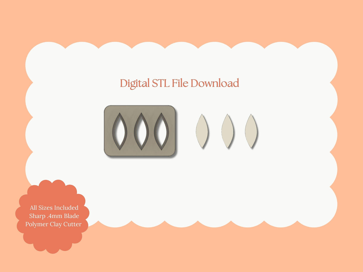 Petal Cluster Set No. 3 Clay Cutter | Petal Cluster No. 3 STL File – Digital Garden Cutter for Cute Earrings & Floral Clay Crafts