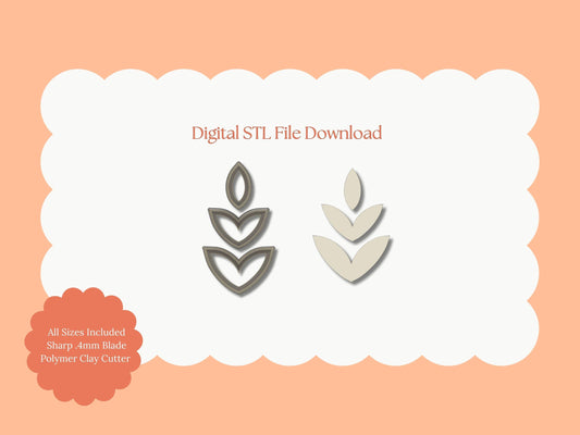 3-Piece Dangle Set | 3-Piece Dangle Set STL File – Digital Fashion Cutter Set for Modern Earrings & Elegant Clay Crafts