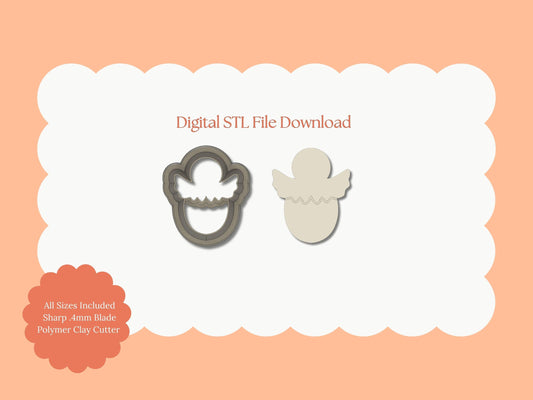 Chick Emerging from Egg Clay Cutter | Chick with Egg STL File – Digital Easter Cutter for Cute Earrings & Spring Clay Crafts