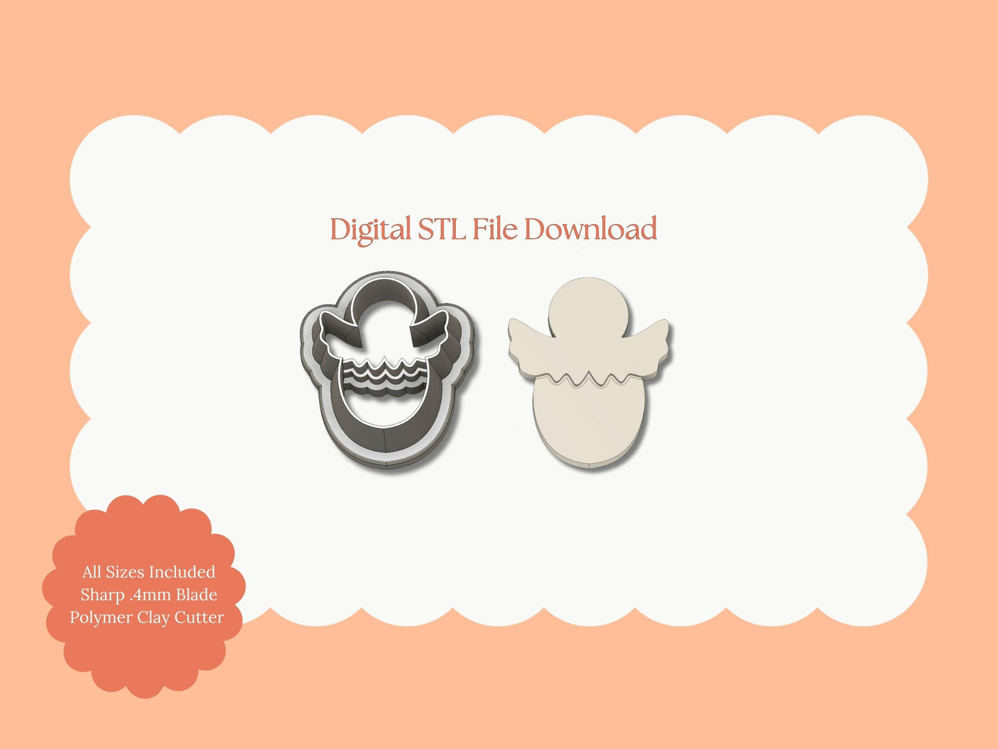 Chick Emerging from Egg Clay Cutter | Chick with Egg STL File – Digital Easter Cutter for Cute Earrings & Spring Clay Crafts