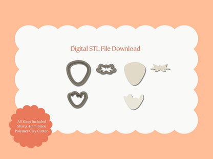 Chocolate Strawberry Clay Cutter | Chocolate Strawberry STL File – Digital Valentine Cutter for Sweet Earrings & Romantic Clay Crafts