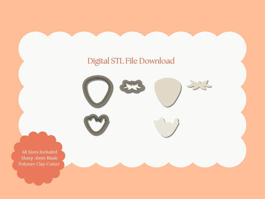 Chocolate Strawberry Clay Cutter | Chocolate Strawberry STL File – Digital Valentine Cutter for Sweet Earrings & Romantic Clay Crafts
