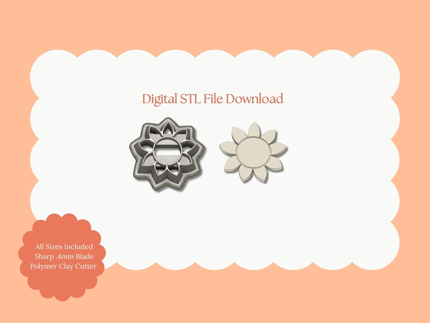 Floral Shape No. 2 Clay Cutter | Floral Shape No. 2 STL File – Digital Botanical Cutter for Chic Clay Earrings & Nature Crafts