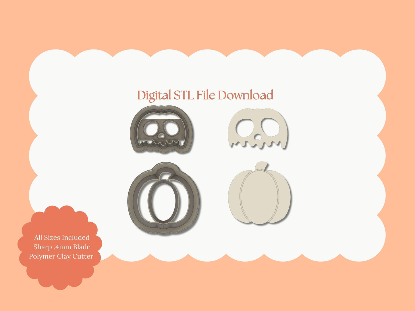 Poison Pumpkin Clay Cutter | Poison Pumpkin STL File – Digital Halloween Cutter for Haunted Earrings & Spooky Clay Crafts