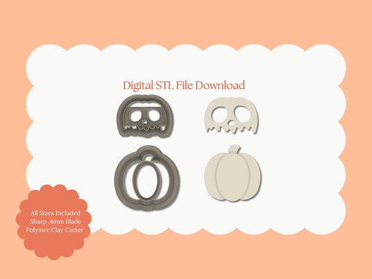 Poison Pumpkin Clay Cutter | Poison Pumpkin STL File – Digital Halloween Cutter for Haunted Earrings & Spooky Clay Crafts