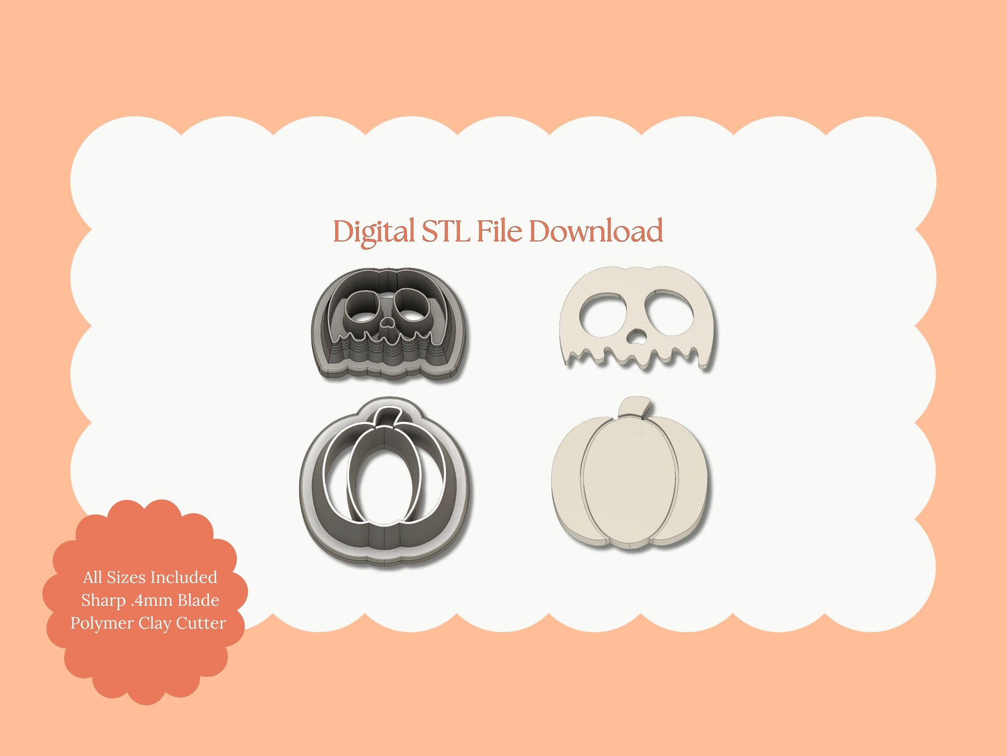 Poison Pumpkin Clay Cutter | Poison Pumpkin STL File – Digital Halloween Cutter for Haunted Earrings & Spooky Clay Crafts