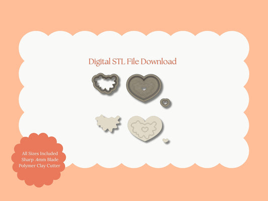Pancake Heart Clay Cutter | Pancake Heart STL File – Digital Breakfast Cutter for Whimsical Earrings and Food Crafts