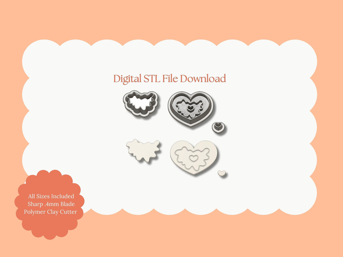 Pancake Heart Clay Cutter | Pancake Heart STL File – Digital Breakfast Cutter for Whimsical Earrings and Food Crafts
