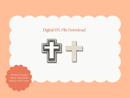 Cross Clay Cutter | Cross STL File – Digital Spiritual Cutter for Faith Earrings & Religious Clay Crafts