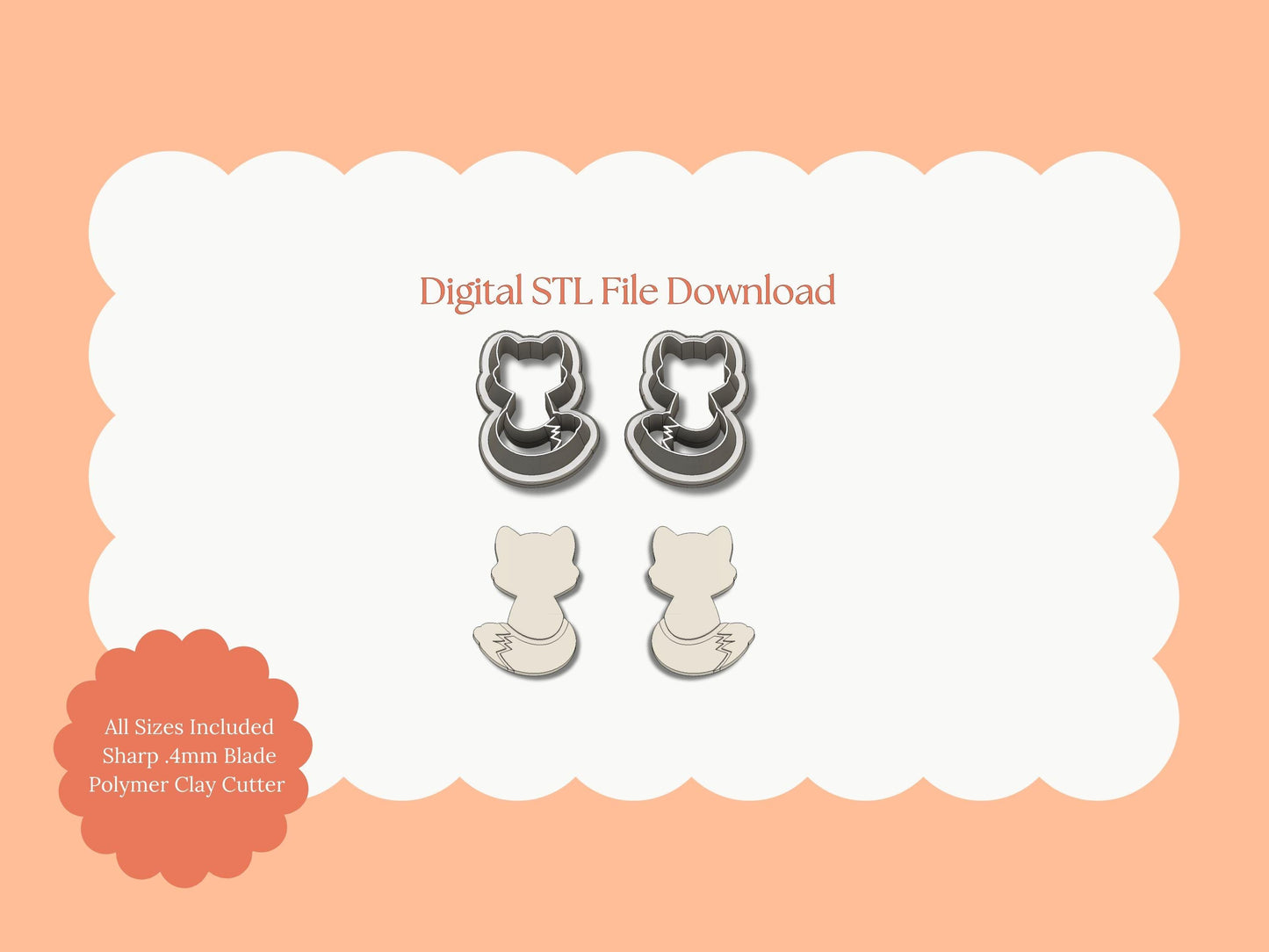 Fox Shape No. 1 Clay Cutter | Fox Shape STL File for Woodland Polymer Clay Earrings and Nature Crafts
