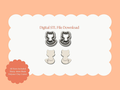 Fox Shape No. 1 Clay Cutter | Fox Shape STL File for Woodland Polymer Clay Earrings and Nature Crafts