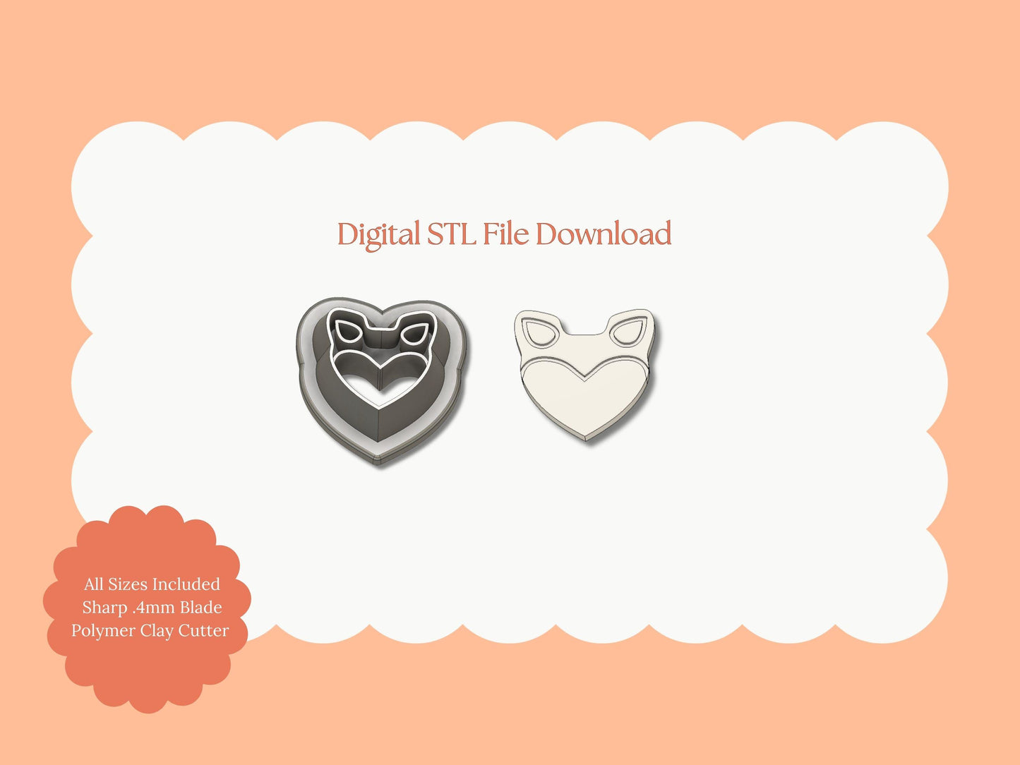Fox No. 2 Clay Cutter | Fox No. 2 STL File – Digital Woodland Cutter for Nature Earrings & Cute Clay Crafts
