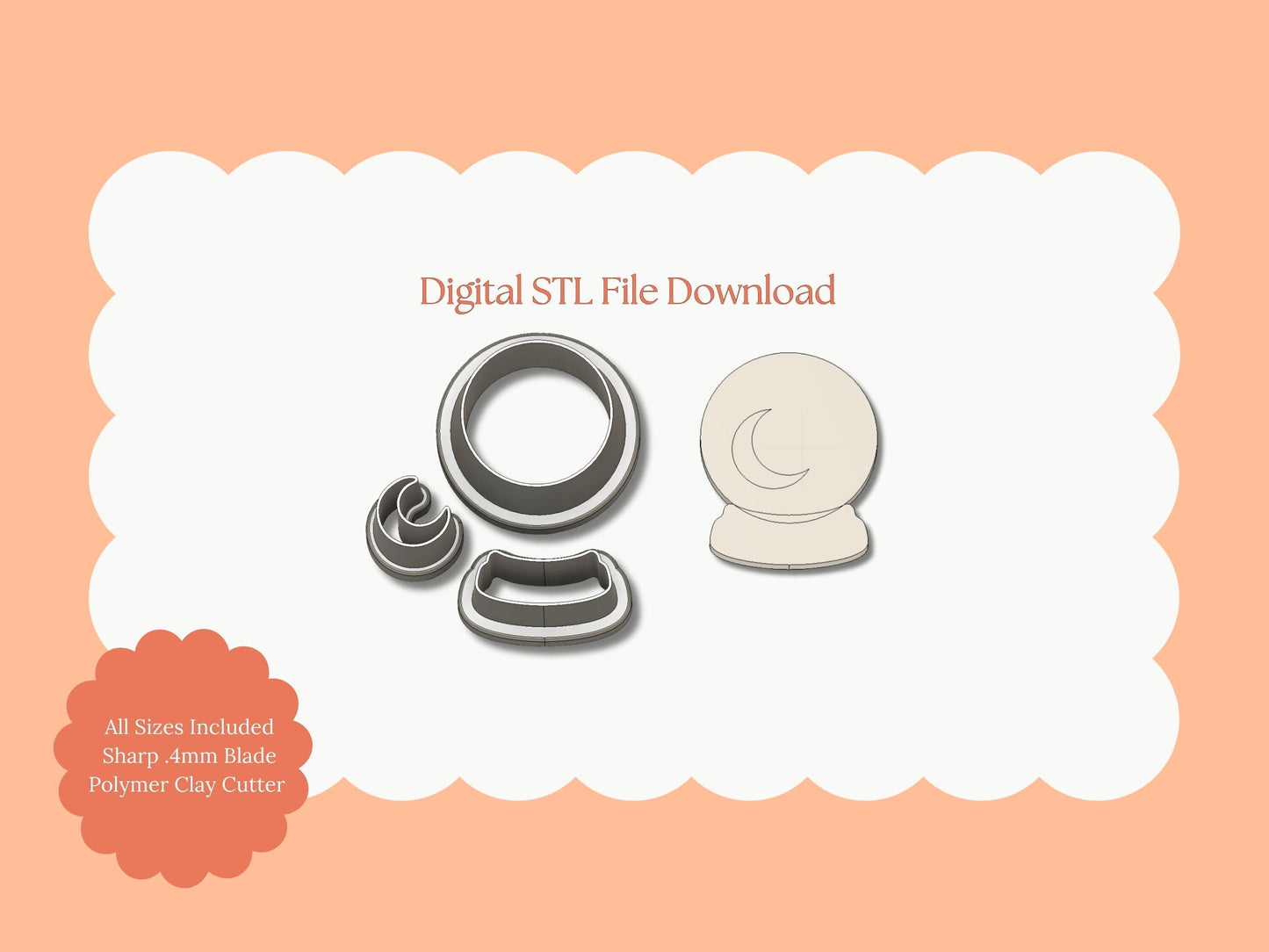 Crystal Ball Clay Cutter | Crystal Ball STL File – Digital Magic Cutter for Mystic Earrings & Fantasy Clay Crafts