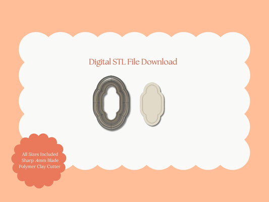 Embossed Elegant Shape No. 7 Clay Cutter | Elegant STL File for Polymer Clay Earrings and Handmade Fashion Accessories