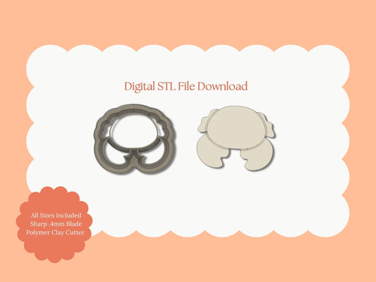 Crab No. 3 Clay Cutter | Crab No. 3 STL File – Digital Ocean Cutter for Beach Earrings & Summer Clay Crafts