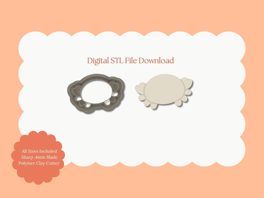 Crab No. 2 Clay Cutter | Crab No. 2 STL File – Digital Sea Cutter for Coastal Earrings & Summer Clay Crafts