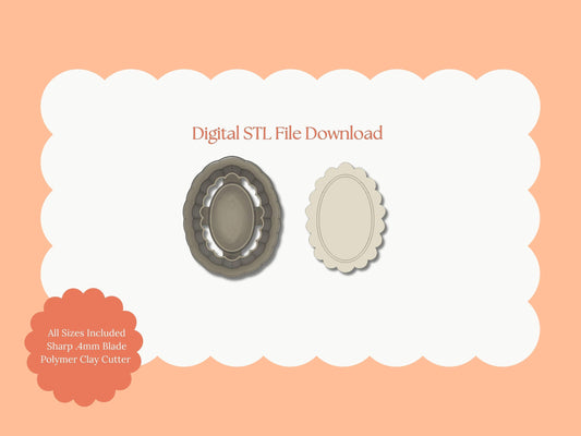 Embossed Portrait No. 1 Clay Cutter | STL File – Digital Vintage Cutter for Classic Earrings & Decorative Clay Crafts
