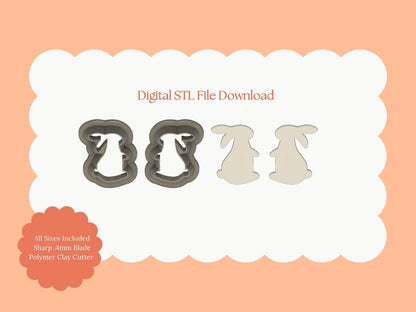 Bunny Standing Clay Cutter | Standing Bunny STL File – Easter Digital Cutter for DIY Spring Earrings and Cute Crafts