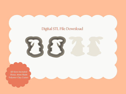 Bunny Standing Clay Cutter | Standing Bunny STL File – Easter Digital Cutter for DIY Spring Earrings and Cute Crafts