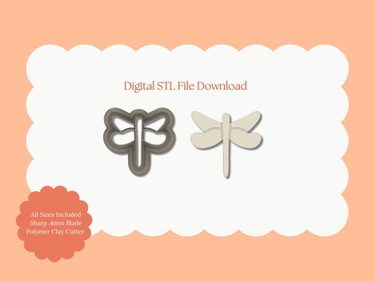 Dragonfly Clay Cutter | Dragonfly STL File – Digital Nature Cutter for Insect Earrings & Elegant Clay Crafts