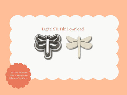 Dragonfly Clay Cutter | Dragonfly STL File – Digital Nature Cutter for Insect Earrings & Elegant Clay Crafts