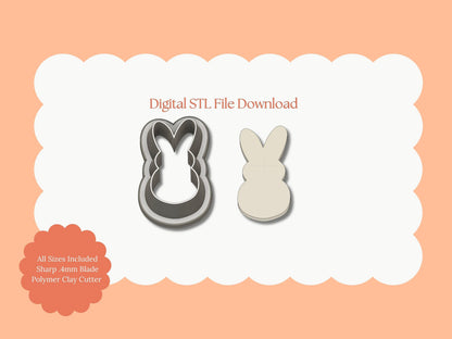 Bunny Peep No. 2 Clay Cutter | Bunny Peep No. 2 STL File – Digital Easter Cutter for Cute Bunny Earrings & Spring Crafts