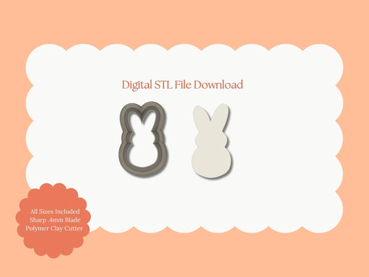 Bunny Peep No. 2 Clay Cutter | Bunny Peep No. 2 STL File – Digital Easter Cutter for Cute Bunny Earrings & Spring Crafts
