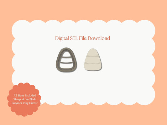 Candy Corn Clay Cutter | Candy Corn STL File – Digital Halloween Cutter for Cute Earrings & Sweet Clay Crafts