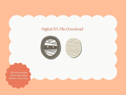 Mummy Monster Clay Cutter | Mummy Monster STL File – Digital Halloween Cutter for Spooky Earrings & Horror Clay Crafts