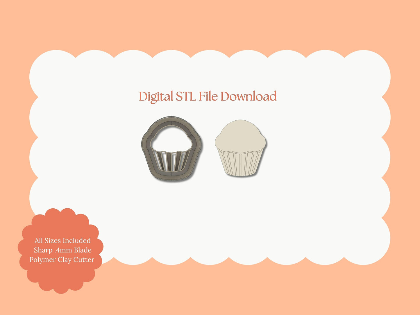 Cupcake No. 5 Clay Cutter | Cupcake No. 5 STL File – Digital Bakery Cutter for Sweet Earrings & Dessert Clay Crafts