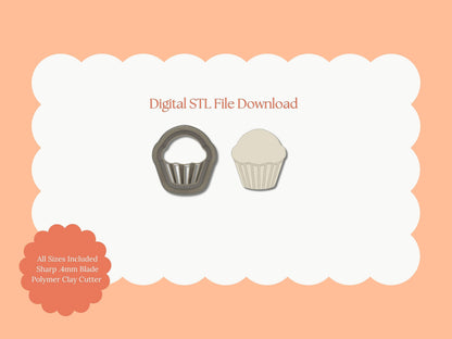 Cupcake No. 5 Clay Cutter | Cupcake No. 5 STL File – Digital Bakery Cutter for Sweet Earrings & Dessert Clay Crafts