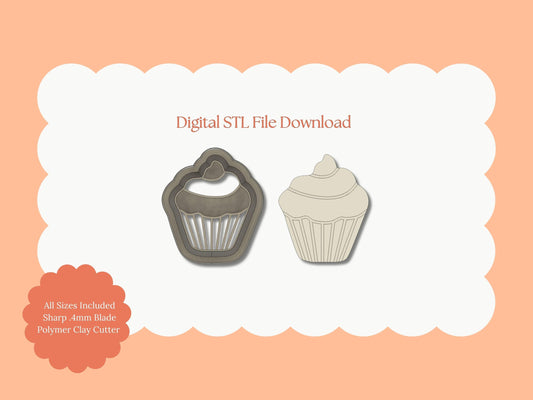 Cupcake No. 7 Clay Cutter | Cupcake No. 7 STL File – Digital Food Cutter for Cute Earrings & Fun Dessert Clay Crafts