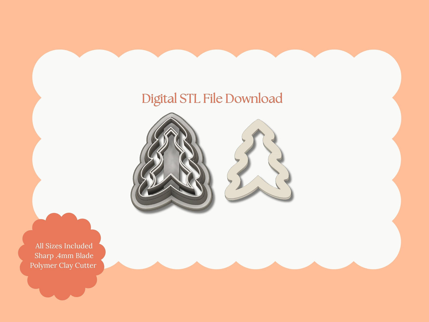 Cutout Tree No. 3 Clay Cutter | Cutout Tree No. 3 STL File – Digital Nature Cutter for Botanical Earrings & Forest Clay Crafts