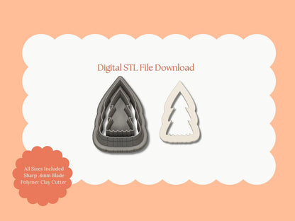 Cutout Tree No. 2 Clay Cutter | Cutout Tree No. 2 STL File – Digital Forest Cutter for Nature Earrings & Botanical Clay Crafts