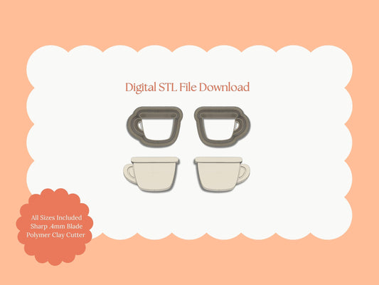 Cocoa Mug No. 3 Clay Cutter | Cocoa Mug No. 3 STL File – Digital Cozy Cutter for Winter Earrings & Hot Chocolate Clay Crafts