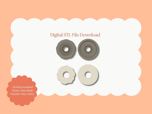 Donut No. 3 Clay Cutter | Donut No. 3 STL File – Digital Food Cutter for Cute Earrings & Sweet Clay Crafts